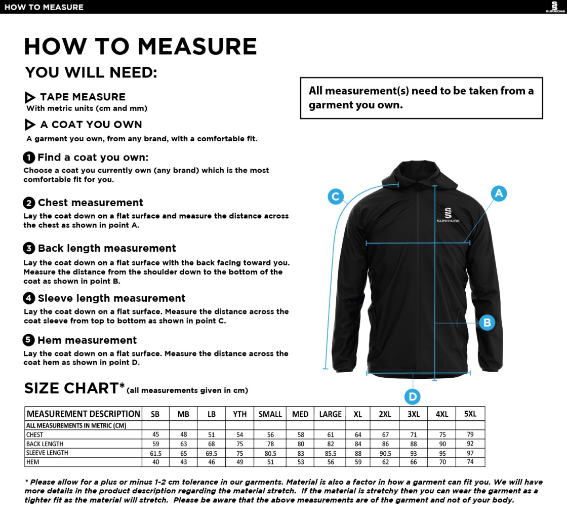 Women's Dual Full Zip Training Jacket : Navy - Size Guide